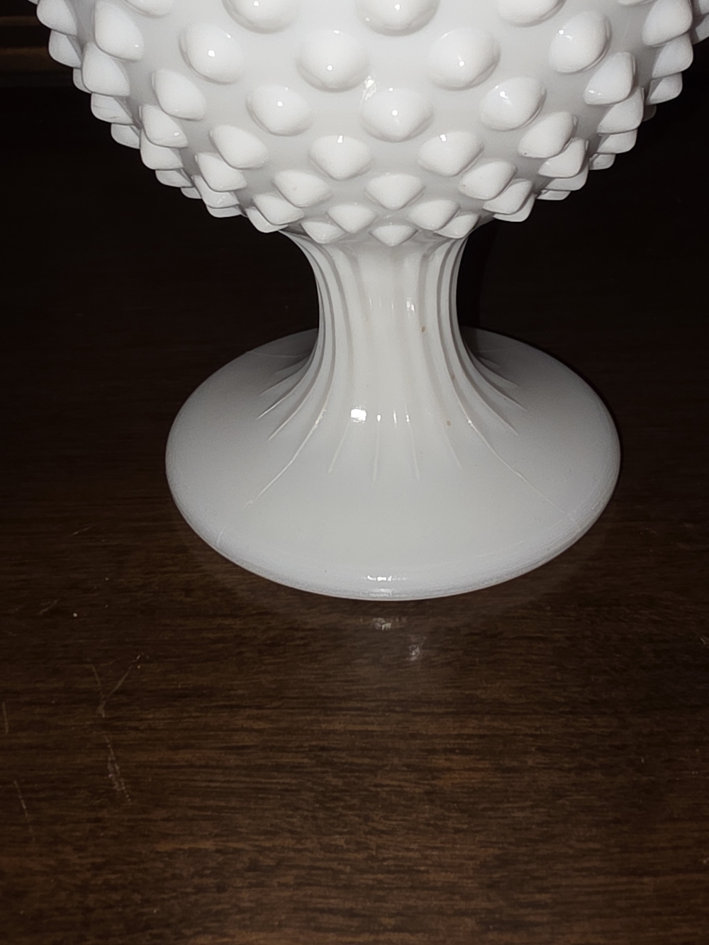 Fenton White Hobnail Milk Glass Compote - Classic Home Accent - Picture 3 of 7
